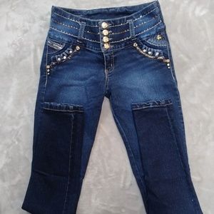 Jeweled skinny jeans